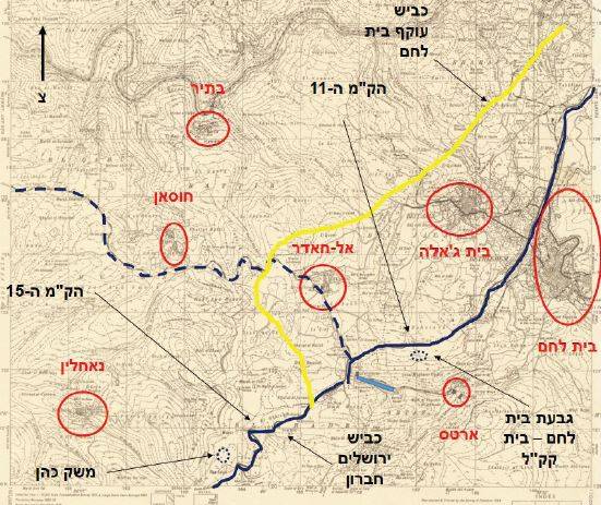 מפת גוש עציון בתשח